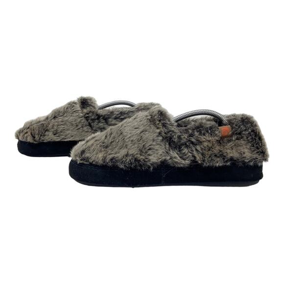 Acorn Original Moccasins In Charcoal Faux Fur Women’s Size 5-6 - Picture 9 of 9